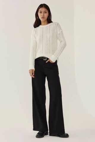 Lässiger Schnitt Rundhalsausschnitt Pullover