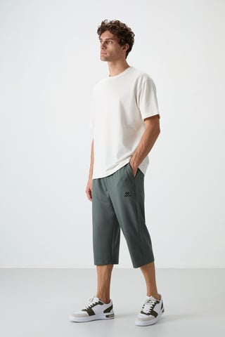 Herren Mid-Waist Weitbeinige Capri-Shorts