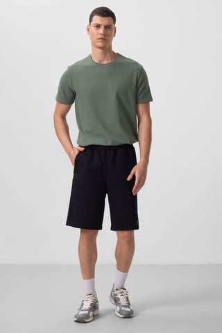 Übergroße Baumwollmischung Strickshorts
