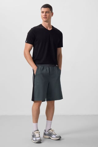 Übergroße Baumwollmischung Strickshorts