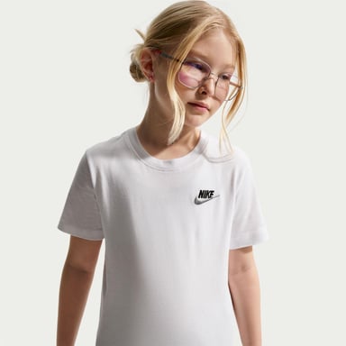 Nike - "Futura" T-Shirt für Kinder, Regulär (Weiß/Schwarz)