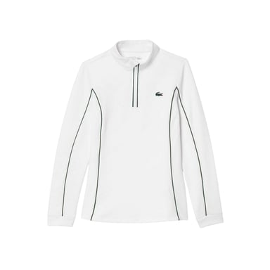 Lacoste - Sweatshirt für Damen, mit kurzem Reißverschluss, Tennis (Weiß/Grün)