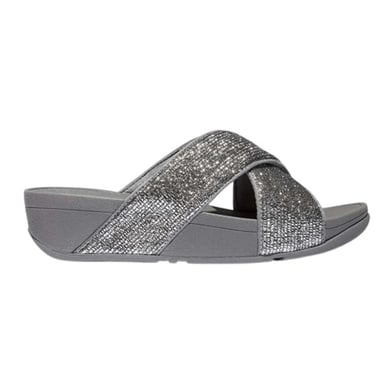 FitFlop - Gittermuster Badesandale für Damen, Glitzer (Silber)