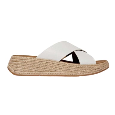 FitFlop - Badesandale für Damen, Leder, flach geformter Absatz (Weiß)