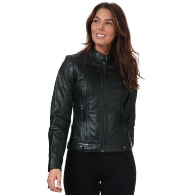 Elle - Jacke für Damen, Leder (Schwarz)