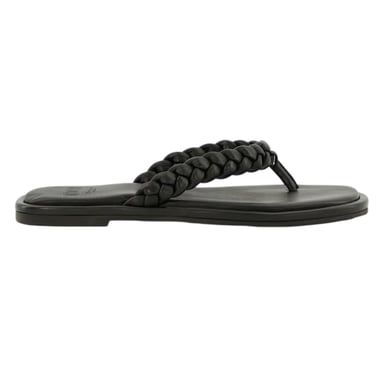 Dune London - Sandalen für Damen, Zehentrenner, Flach (Schwarz)