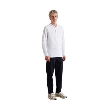 Farah - Poloshirt für Herren, Baumwollmischung, Langärmlig (Weiß)