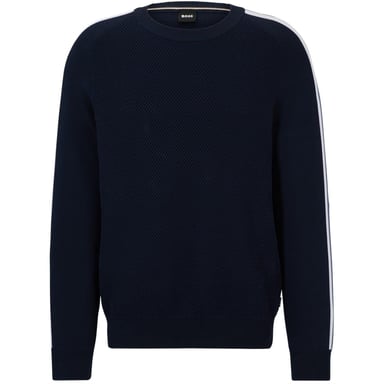 Boss - Pullover für Herren, Rundhalsausschnitt, Regulär, Langärmlig (Dunkelblau)