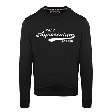 Aquascutum - Sweatshirt für Herren/Damen Unisex, gerippt, Regulär, Langärmlig (Schwarz)