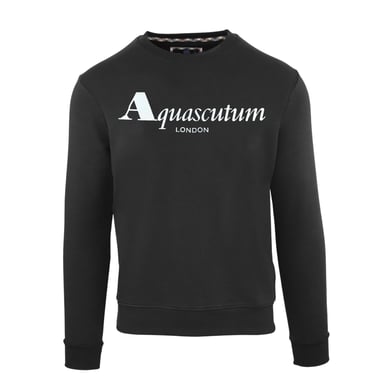 Aquascutum - Sweatshirt für Herren, Rundhalsausschnitt (Schwarz)