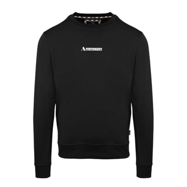 Aquascutum - Sweatshirt für Herren, Gerippter Kragen, Baumwollmischung, Regulär (Schwarz)