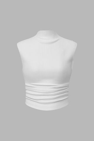 Faltenshirt mit halbem Rollkragen