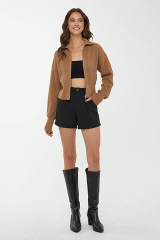 Reißverschluss-Strickjacke