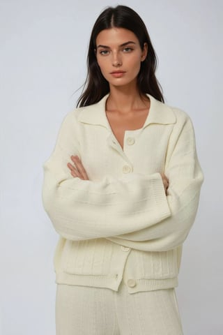 Strickjacke mit Knöpfen und Strukturmuster