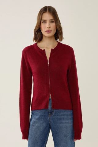 Reißverschluss Strickjacke
