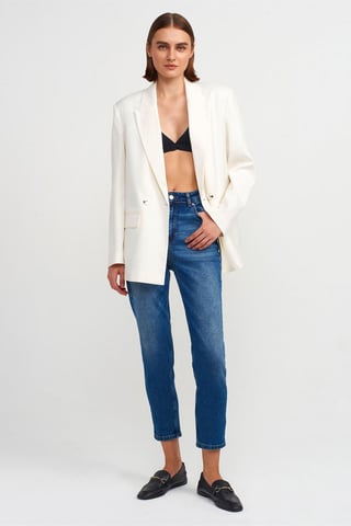 Damen High-Waist Slim Straight Jeans