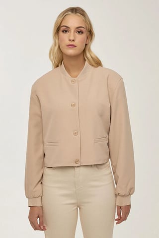 College-Kragen Double-Pocket Kurzjacke