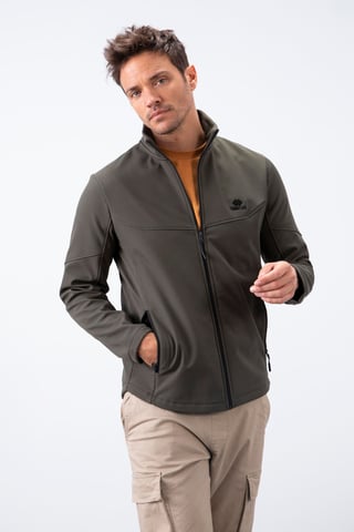 Tommy Life Solide Scuba-Jacke für Herren mit Frontreißverschluss - Khaki