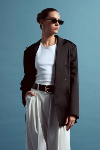 Damen Crepe Blazerjacke