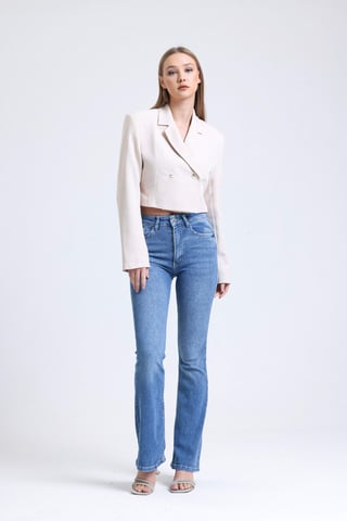 Hochtaillierte Bootcut-Jeans