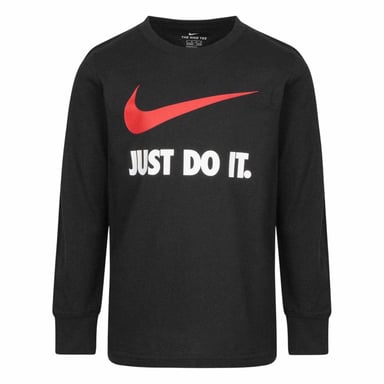 Nike - "Just Do It" T-Shirt für Kinder, Langärmlig (Schwarz)