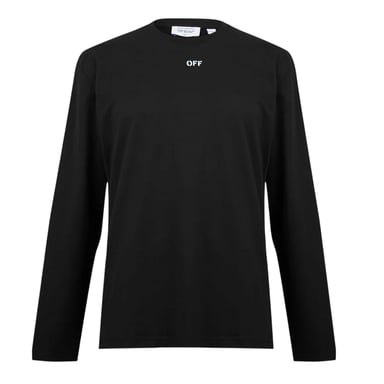 Off White - T-Shirt für Herren, Rundhalsausschnitt, Baumwolle, Regulär (Schwarz/Aquablau)