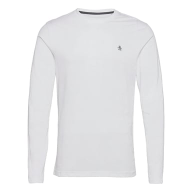 Original Penguin - T-Shirt für Herren, Baumwolle, Langärmlig (Leuchtend Weiß)