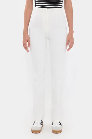 Plissierte Hoch-taillierte Gerade Beine Hose