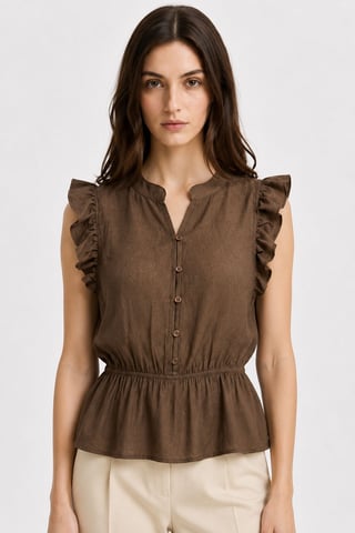 Strukturierte Jacquard-Peplum-Bluse