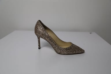 Jimmy Choo Romy Pumps aus goldglitzerndem Tüll