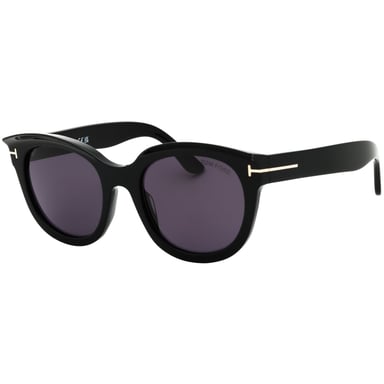 Tom Ford Sonnenbrille Mit Glänzend Schwarzem Rahmen Und Rauchfarbenen Gläsern