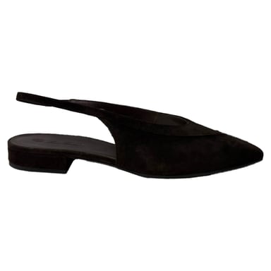 Loro Piana Rebecca Slingback Ballerinas aus braunem Wildleder