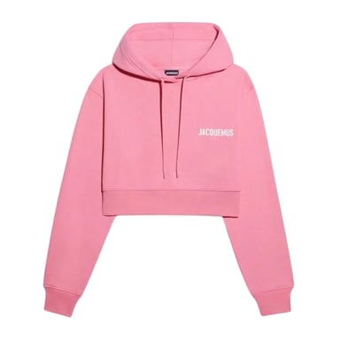 Jacquemus Le Sweatshirt Court Pink Cropper Hoodie