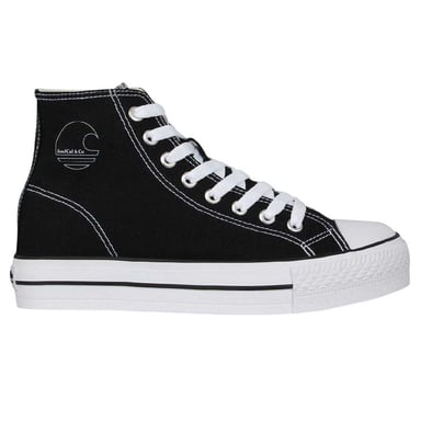 SoulCal - High Top Turnschuhe für Damen, Canvas, Hoch geschnitten, Plattform-Absatz (Schwarz/Weiß)