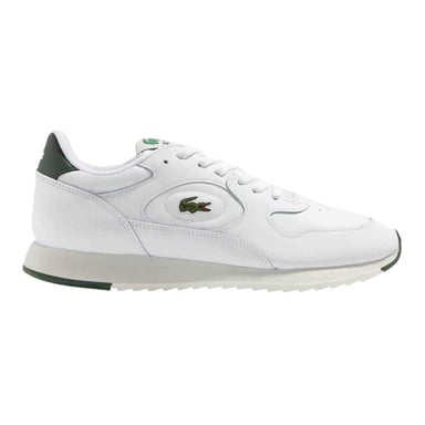 Lacoste - "Linetrack" Sneaker für Herren, Leder (Weiß/Grün)