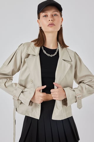 Short Belted Trench Coat