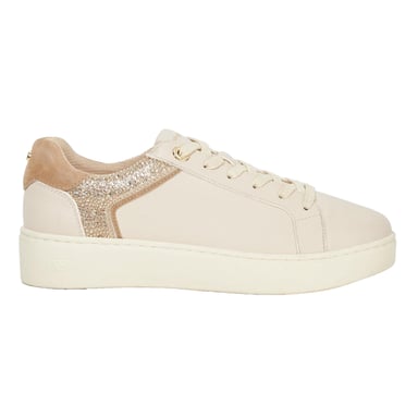 Dune London - "Elli" Schuhe für Damen, Leder, Plattform-Absatz (Cremefarbe)
