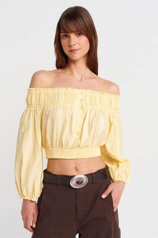 Schulterfreie Cropped Bluse