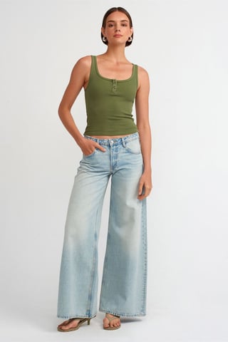 Ärmellose Slim-Fit-Jersey-Bluse