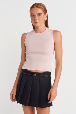 Ärmellose Cut-Out Strickbluse