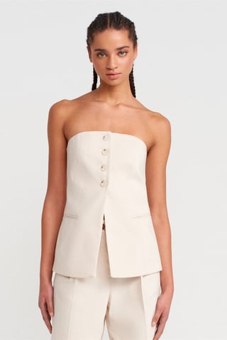 Bügelose Gewebte Bandeau Bluse
