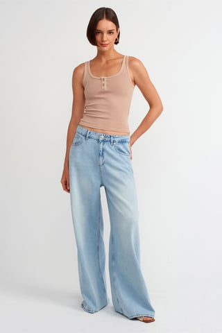 Ärmellose Slim-Fit Jersey-Bluse