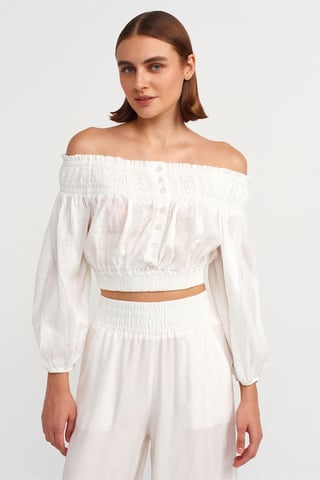 Schulterfreie Crop-Bluse