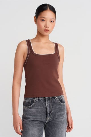 Damen Rippstrick Baumwolle Cami Bluse