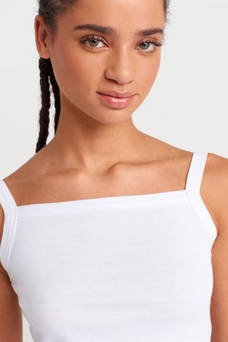 Rippenshirt aus Baumwolle mit quadratischem Ausschnitt