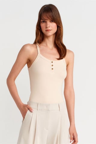 Schmale Passform Rippstrick Cami-Bluse