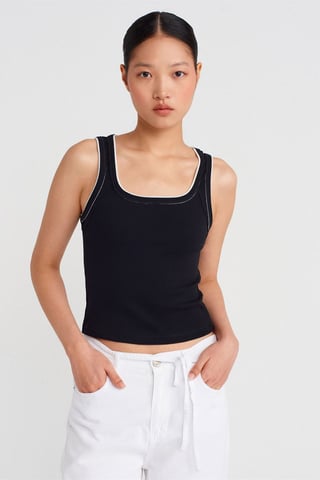 Damen Rippstrick Baumwolle Cami Bluse