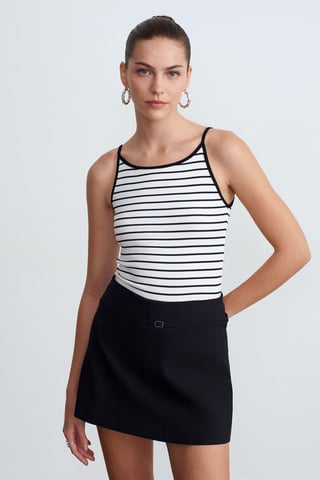 Dilvin Gestreifte ärmellose Cami-Bluse - Mehrfarbig