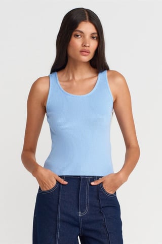 Rippstrick Ärmellose Strick-Cami-Bluse