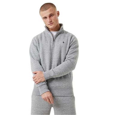 Jack Wills - "Barchester" Sweatshirt für Herren, mit kurzem Reißverschluss (Grau meliert)